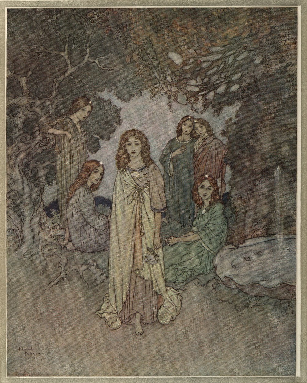 Edmund Dulac, ilustracja do Baśni Hansa Christiana Andersena, Stories from Hans Andersen, London 1911, licencja PD, źródło: Library od Congress