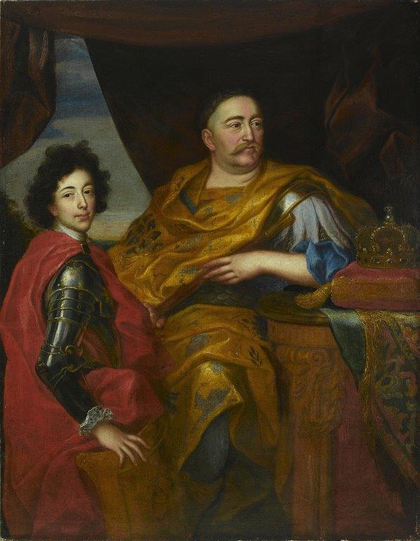 Jerzy Eleuter Szymonowicz Siemiginowski, portret króla Jana III Sobieskiego z synem Jakubem, 1690, Muzeum Pałacu Króla Jana III w Wilanowie