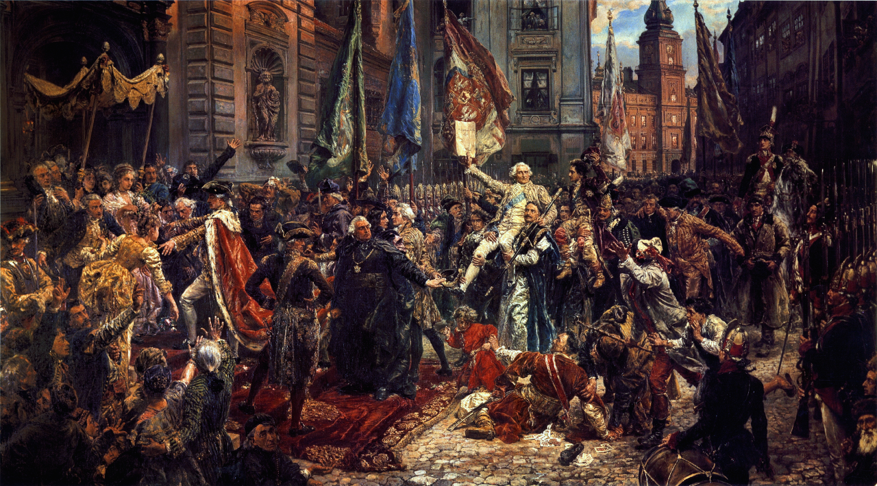Jan Matejko, Konstytucja 3 maja 1791 roku, 1891, Zamek Królewski w Warszawie, licencja PD, Wikimedia Commons